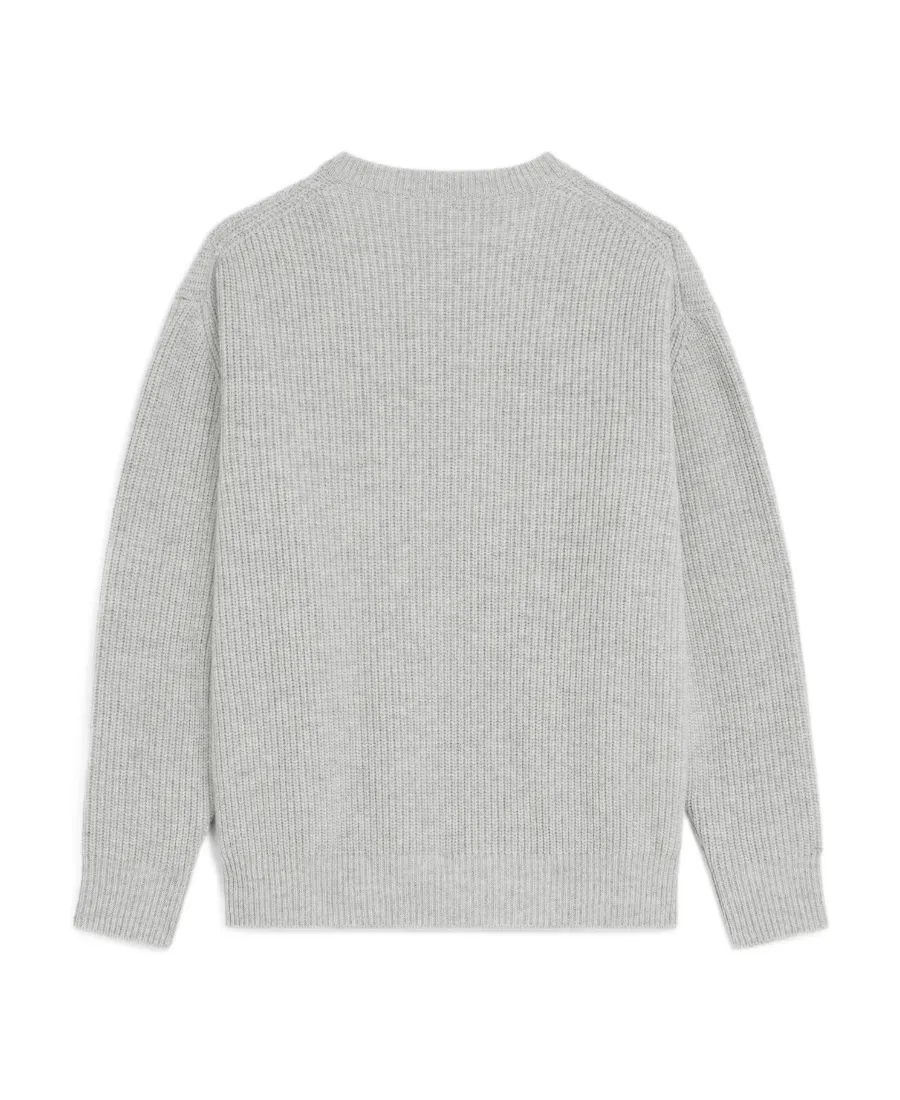 Celine Oversized Embroidered Sweater In Ribbed Wool