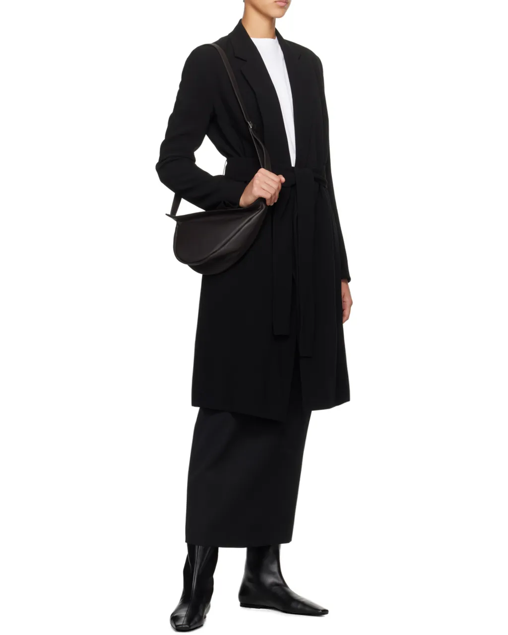 Strap-Up Long-Sleeved Coat