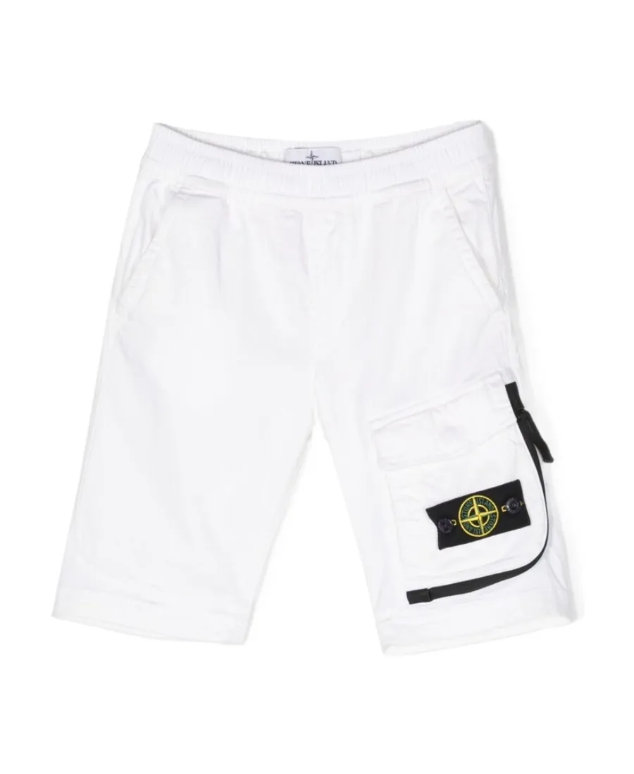Stone Island Junior Elasticated Waistband Straight-Leg Shorts
