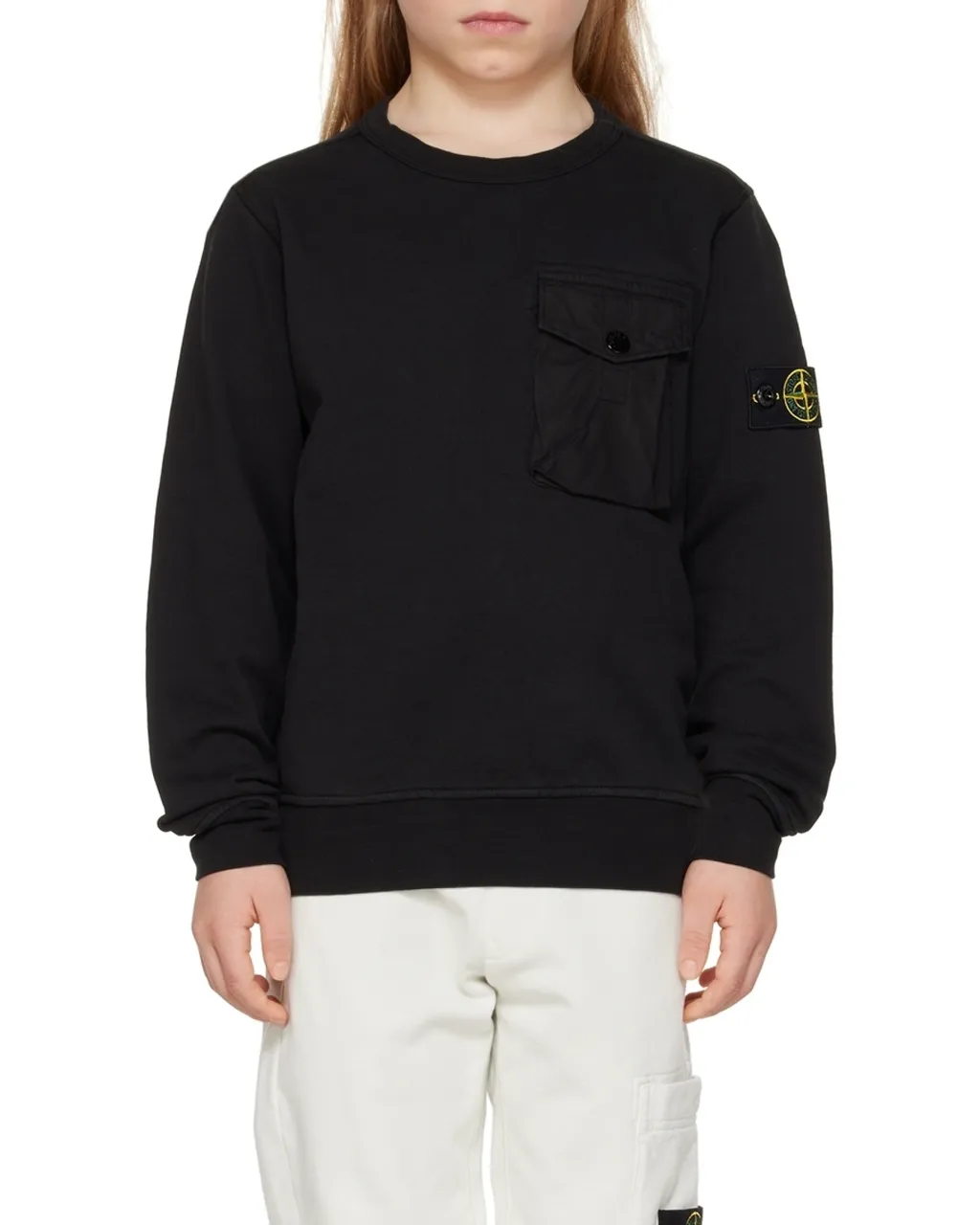 Stone Island Junior Logo-Patch Crewneck Sweatshirt