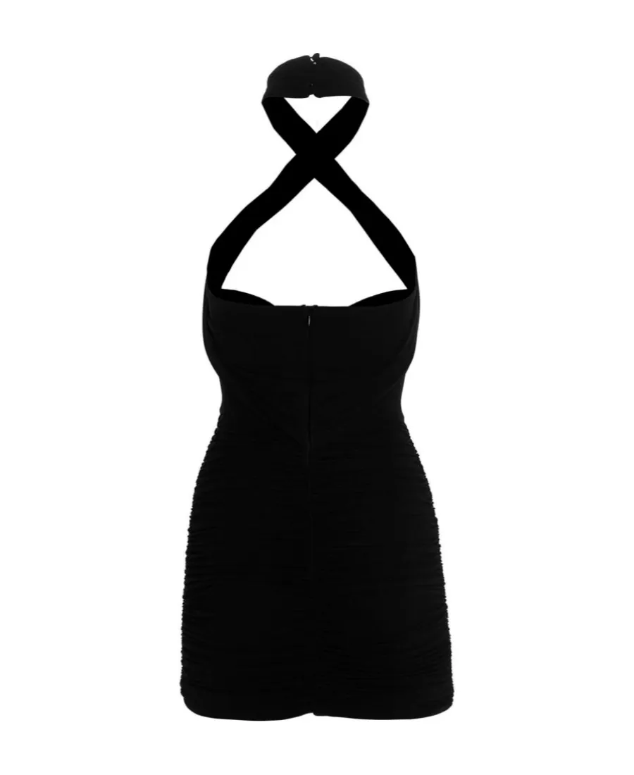 Magda Butrym Cut-Out Twisted Halterneck Mini Dress