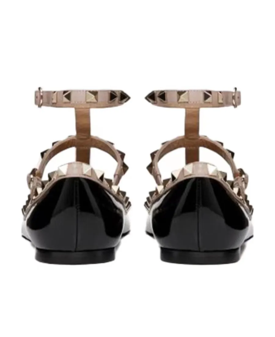 Valentino Garavani Rockstud Pointed Toe Ballerina Shoes