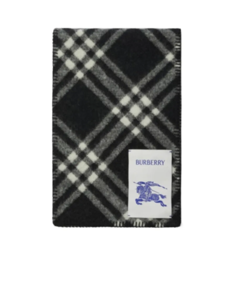 Burberry Logo Patch Checked Scarf