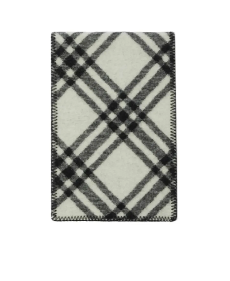 Burberry Logo Patch Checked Scarf