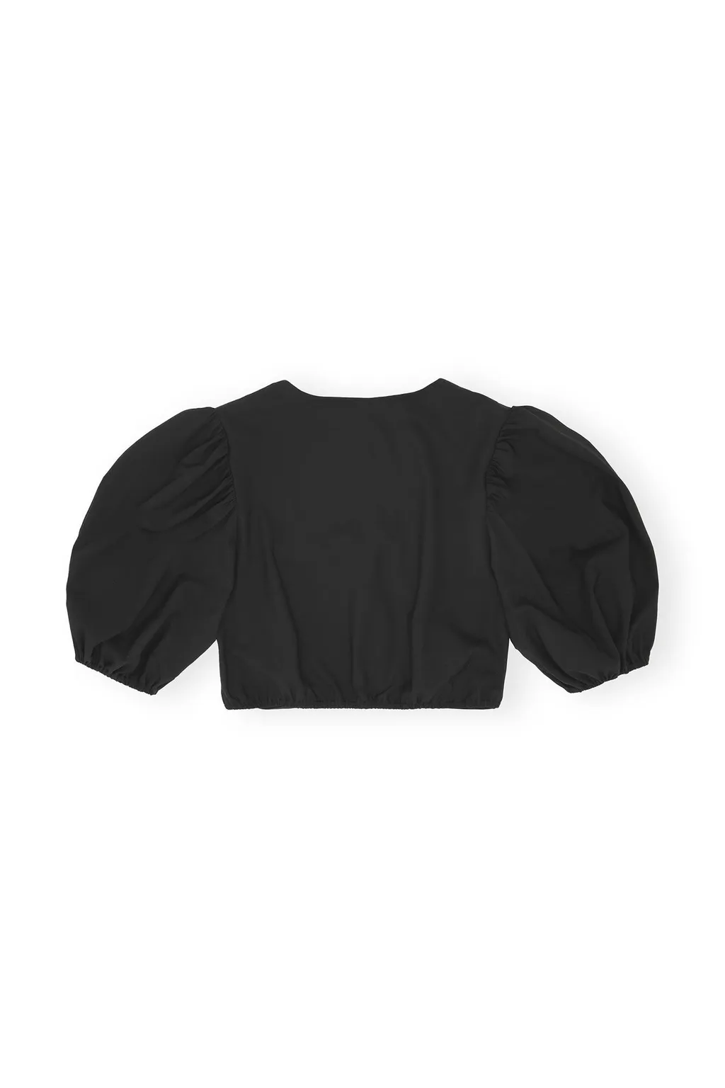 Ganni Puff Sleeved Cropped Top