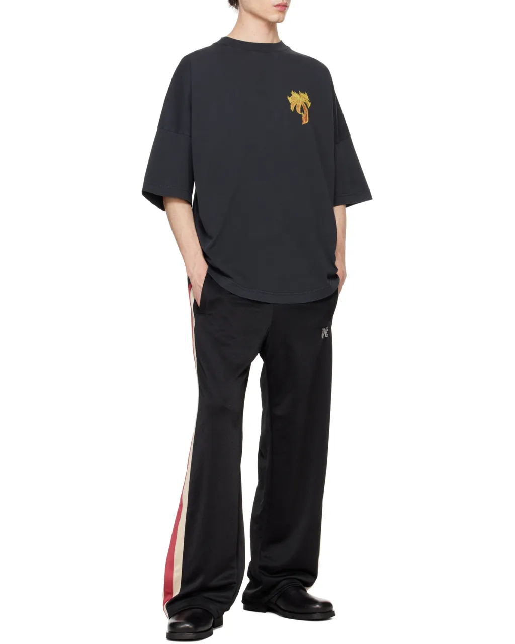 Palm Angels Burning Palm Printed Crewneck T-Shirt