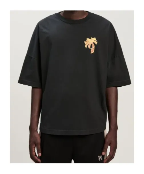 Palm Angels Burning Palm Printed Crewneck T-Shirt