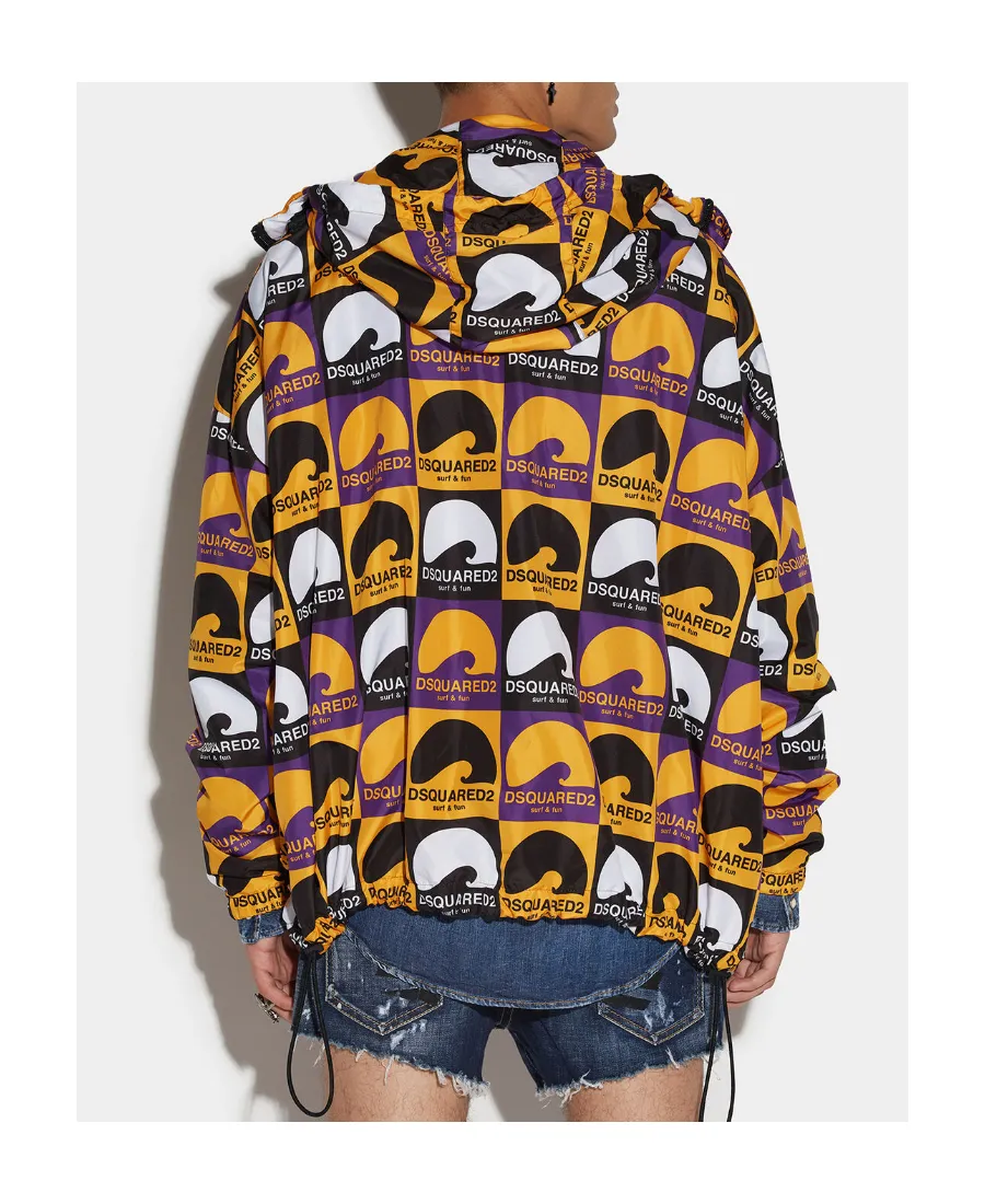 Dsquared2 All-Over Printed Zip-Up Hooded Jacket