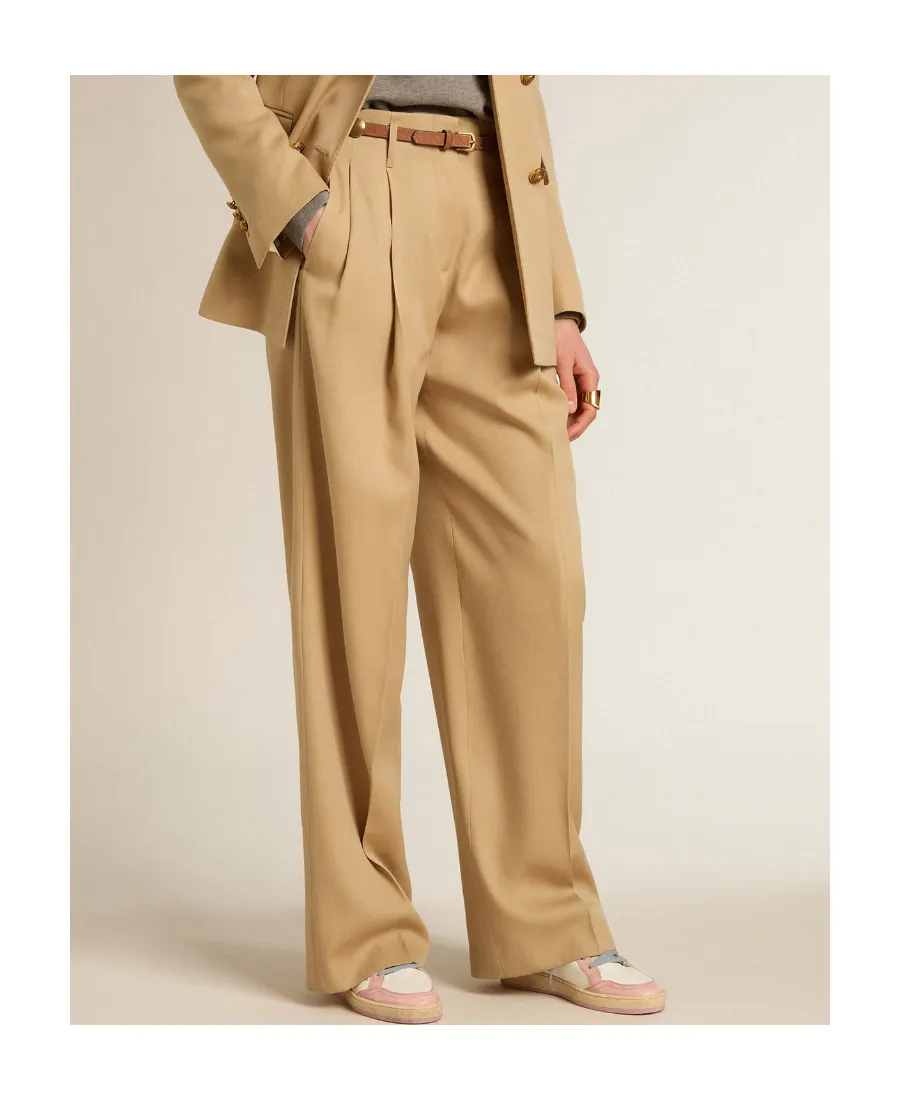 Golden Goose Deluxe Brand Logo Patch Pleated Pants