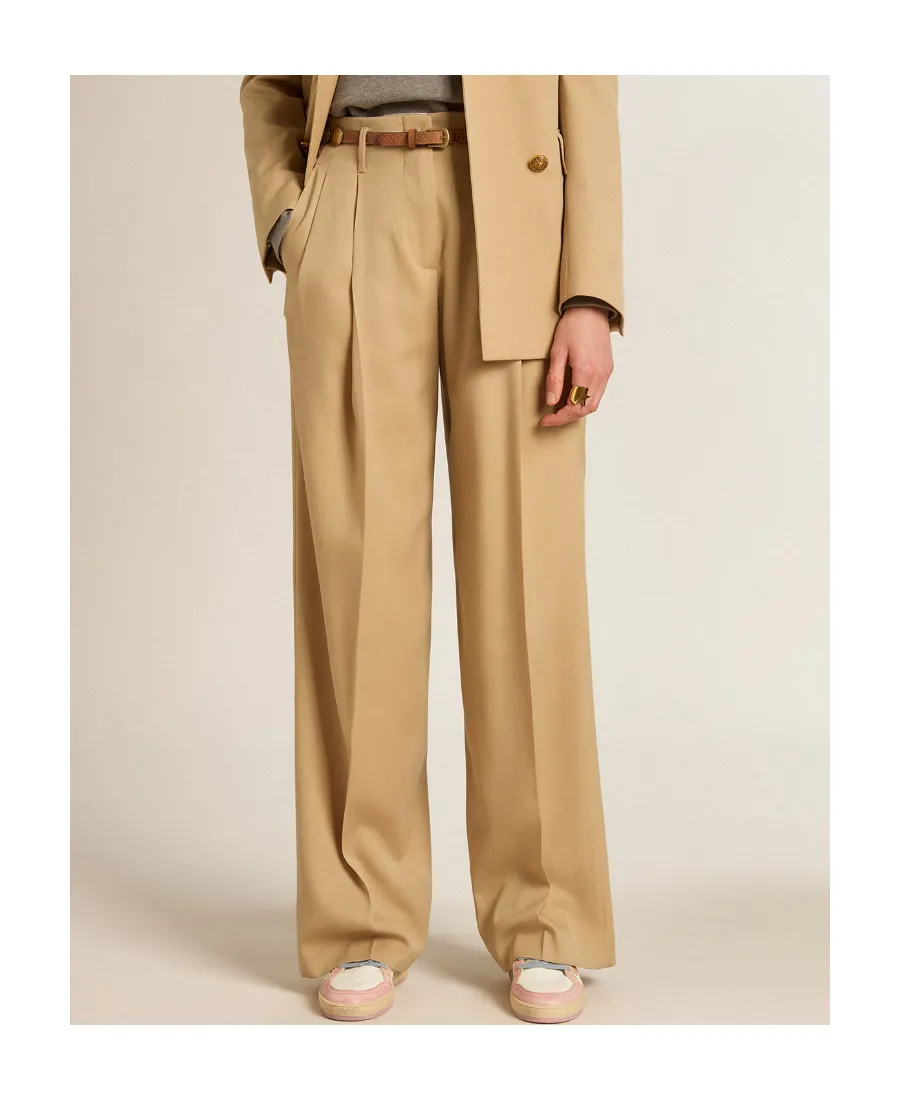 Golden Goose Deluxe Brand Logo Patch Pleated Pants