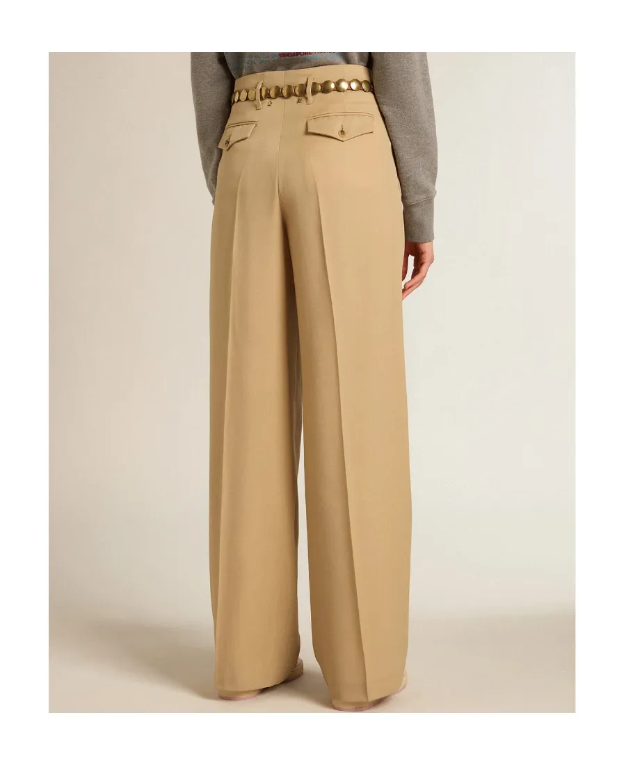 Golden Goose Deluxe Brand Logo Patch Pleated Pants