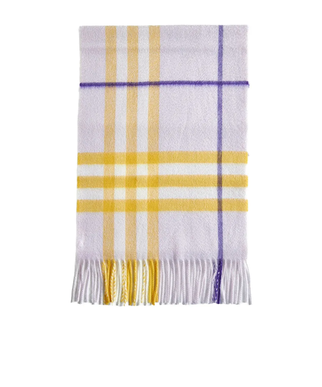 Burberry Checked Fringed-Edge Scarf