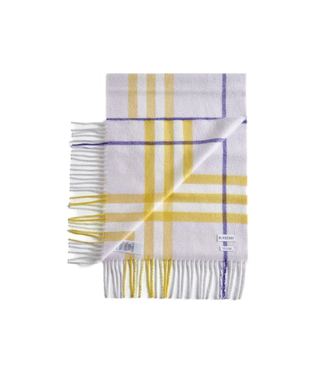 Burberry Checked Fringed-Edge Scarf