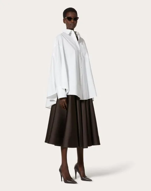 Valentino High Waist Pleated Midi Skirt