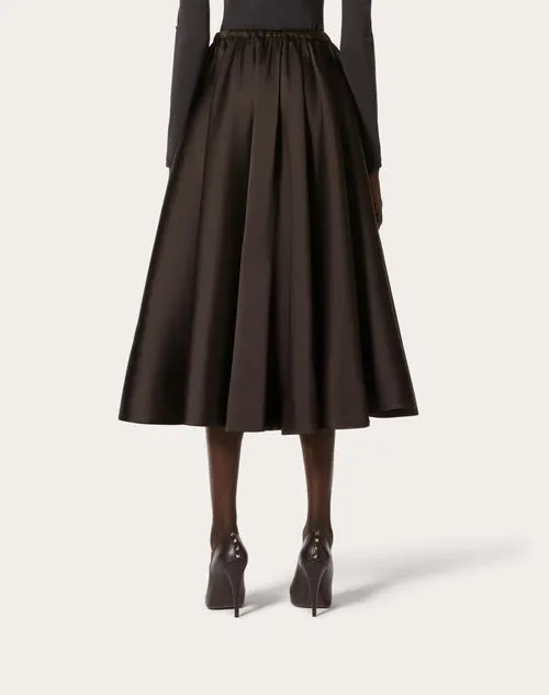 Valentino High Waist Pleated Midi Skirt