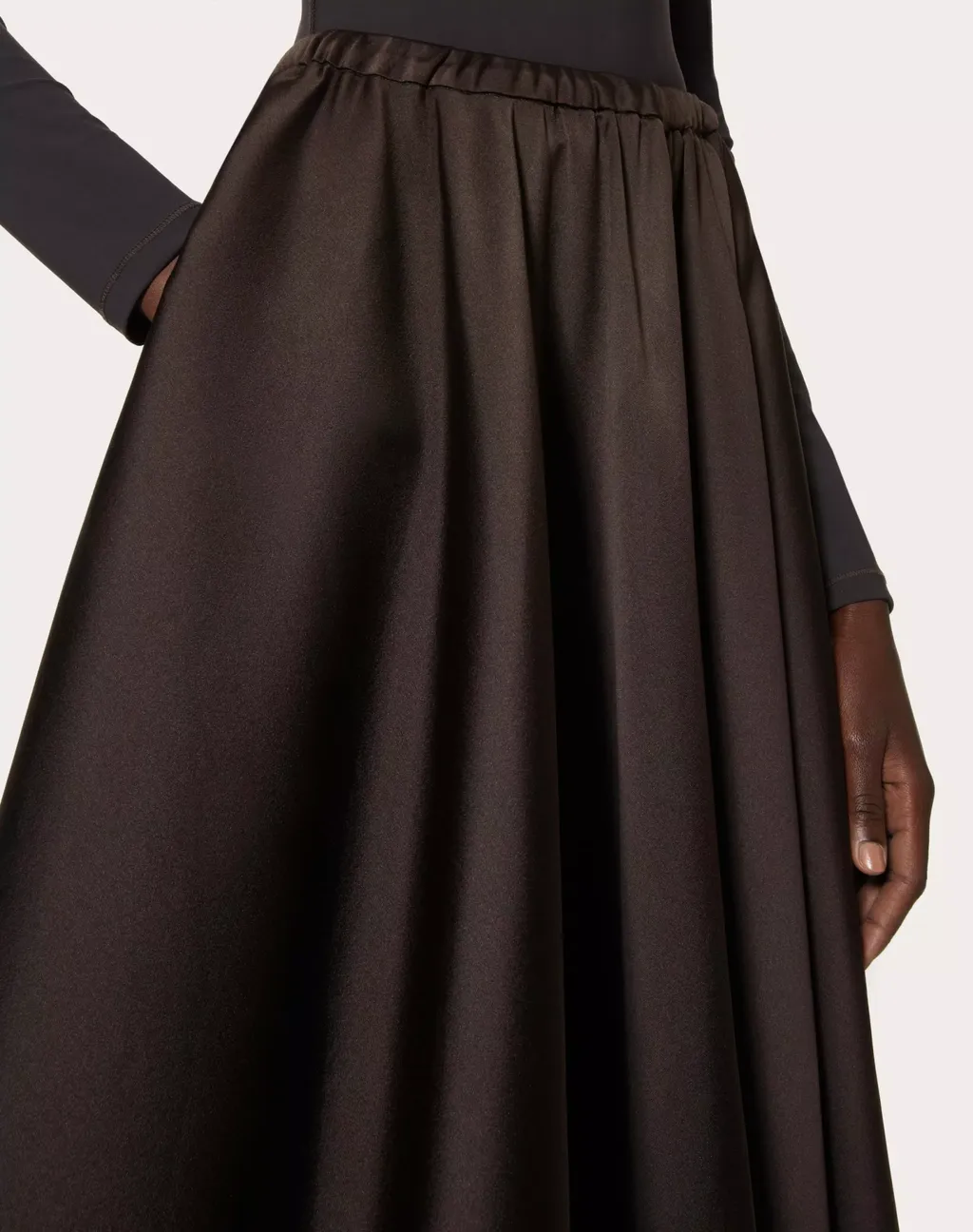 Valentino High Waist Pleated Midi Skirt