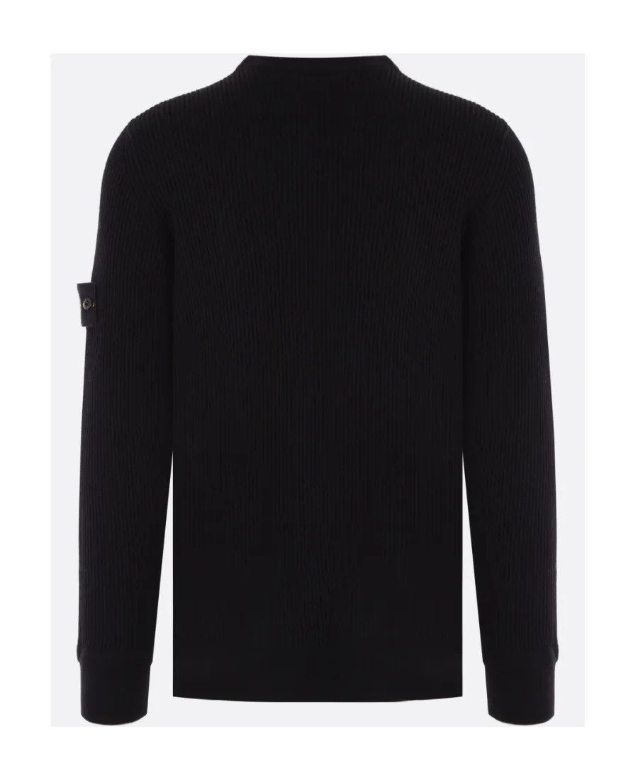 Stone Island Logo Patch Crewneck Knitted Jumper