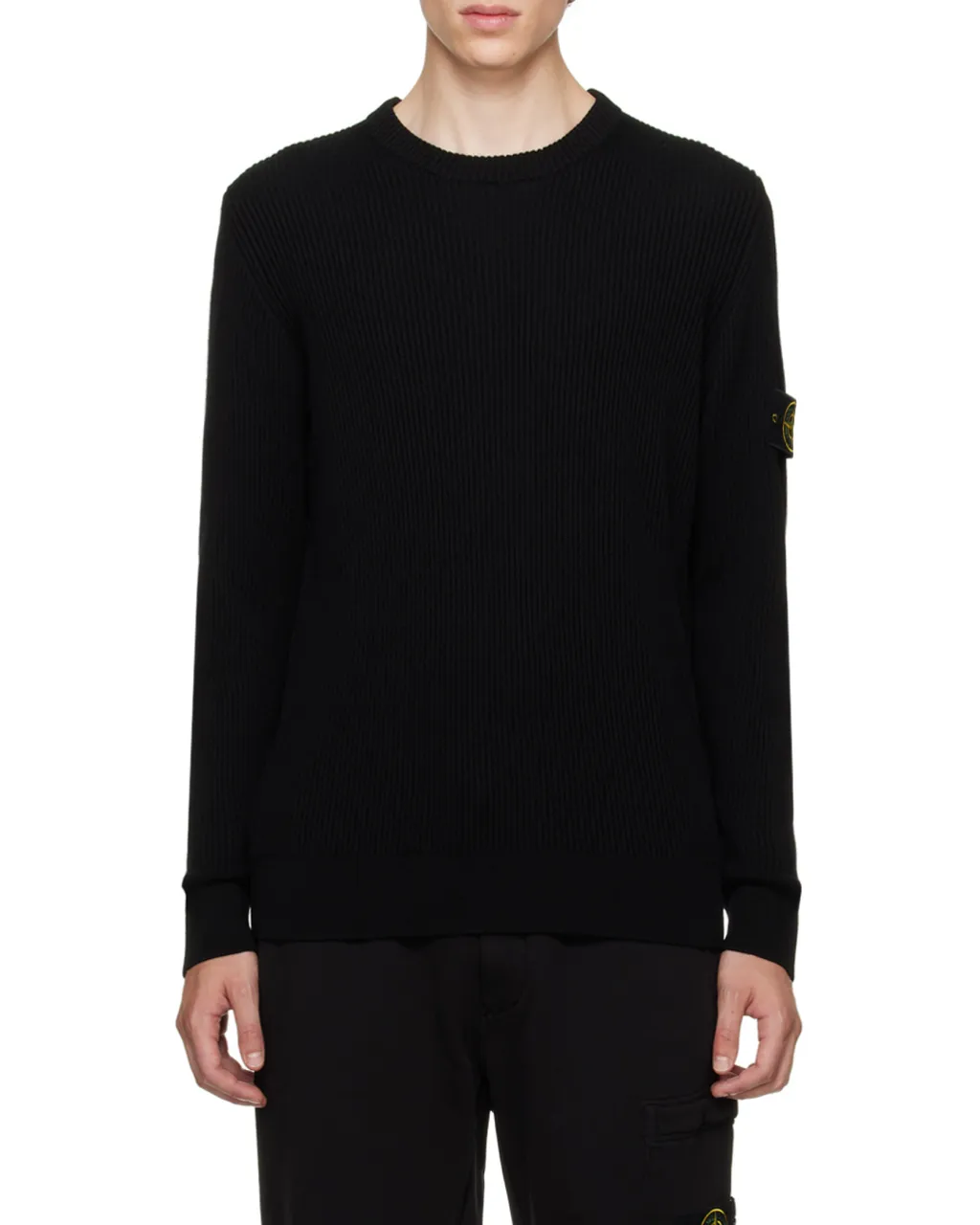 Stone Island Logo Patch Crewneck Knitted Jumper