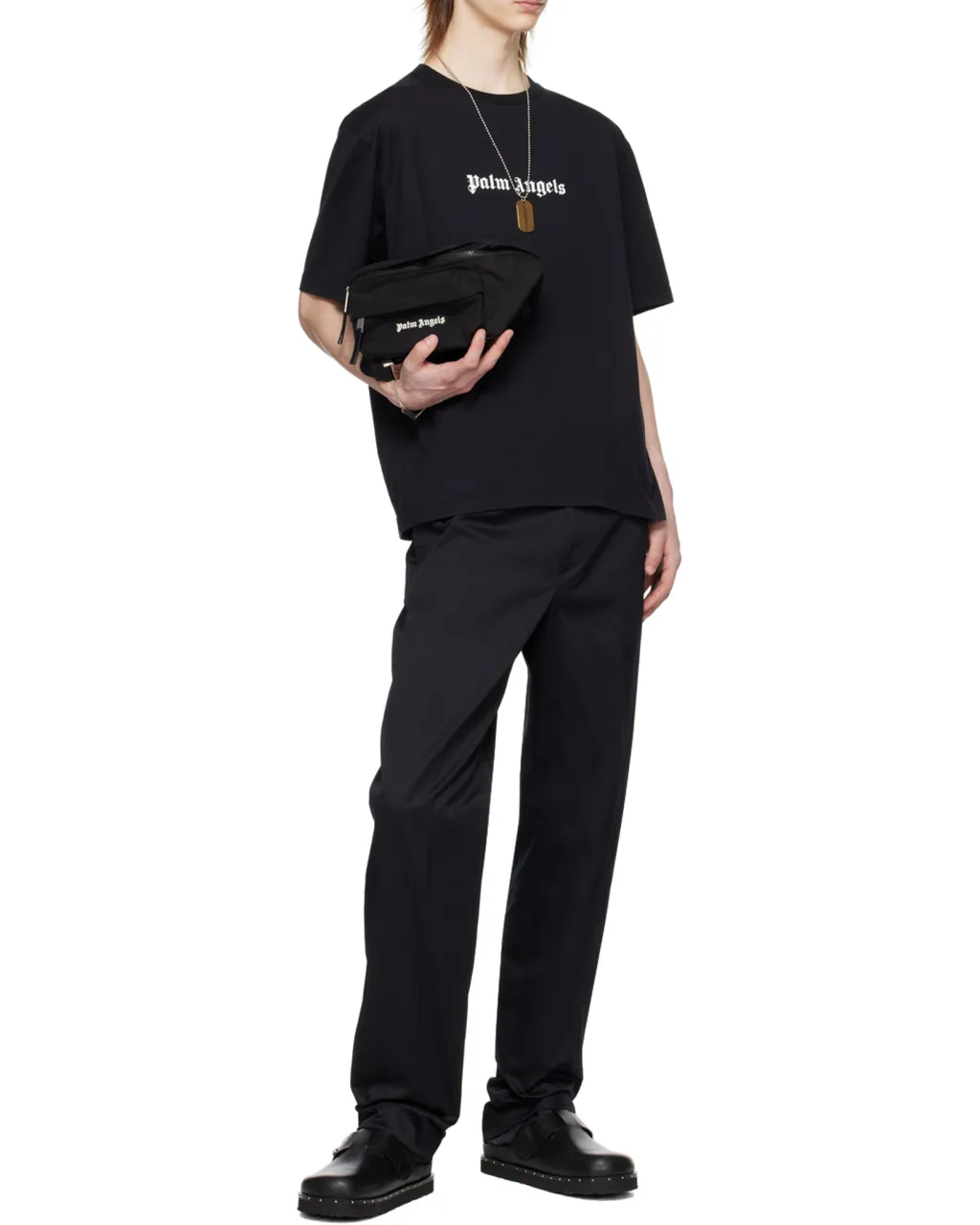 Palm Angels Logo Printed Crewneck T-Shirt