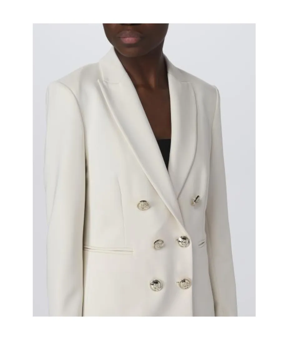 Logo-Button Double-Breasted Blazer