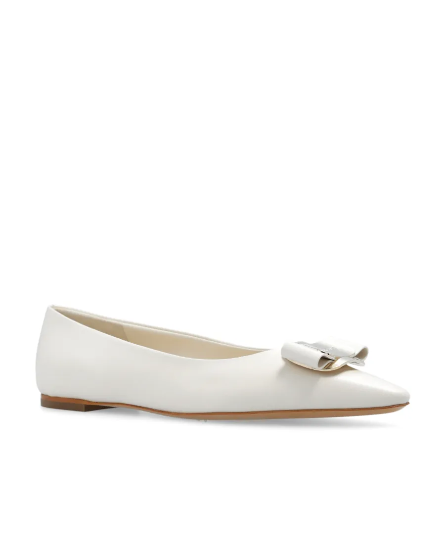 Salvatore Ferragamo Bow-Detailed Slip-On Ballerina Shoes