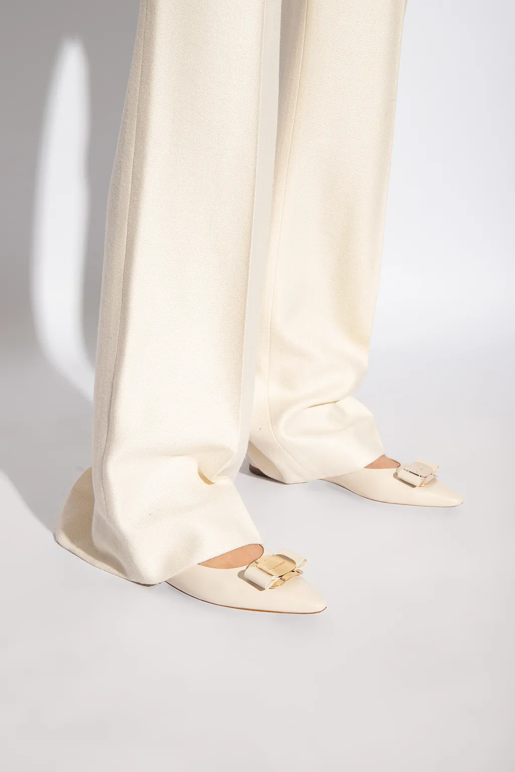 Salvatore Ferragamo Bow-Detailed Slip-On Ballerina Shoes