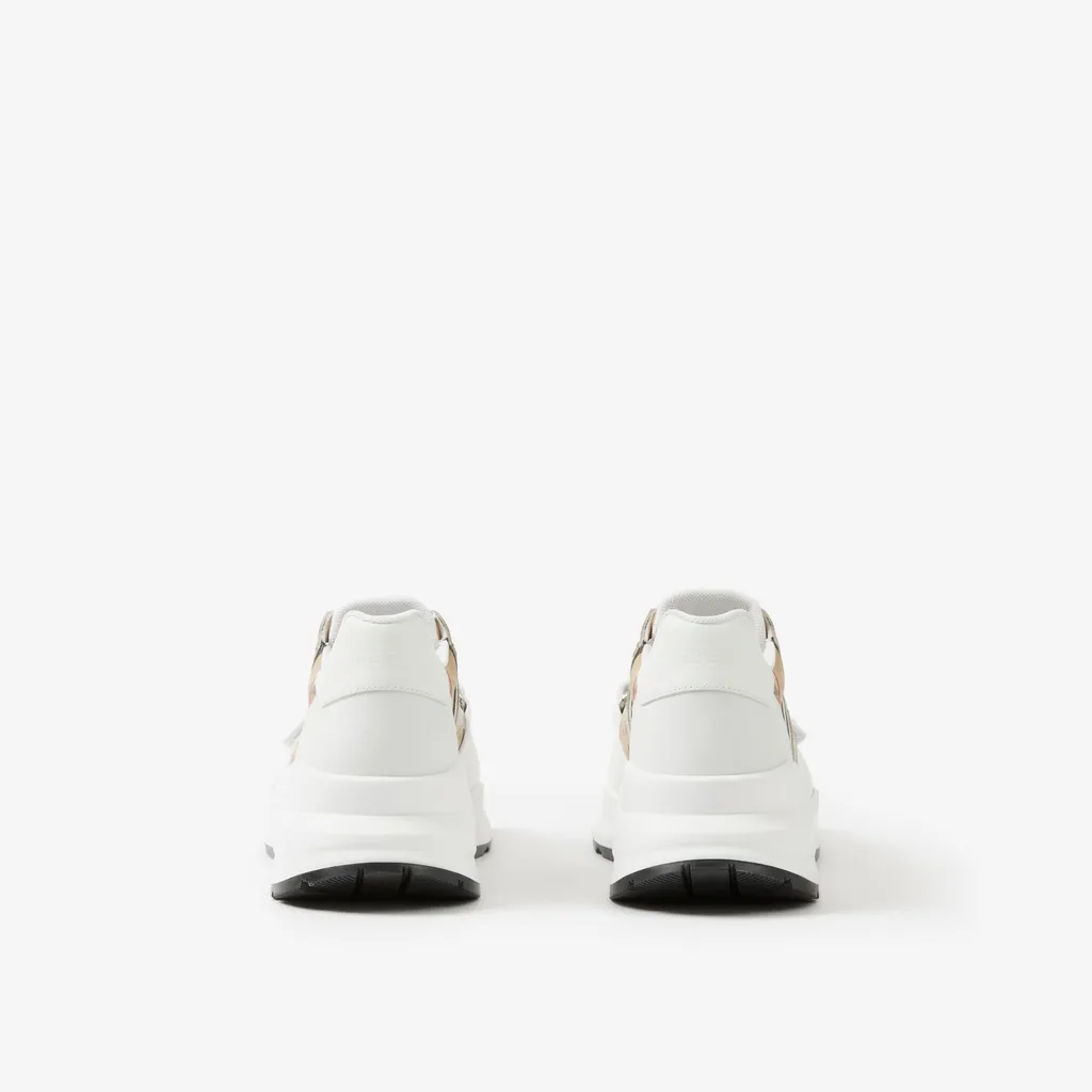 Vintage Check-Pattern Sneakers