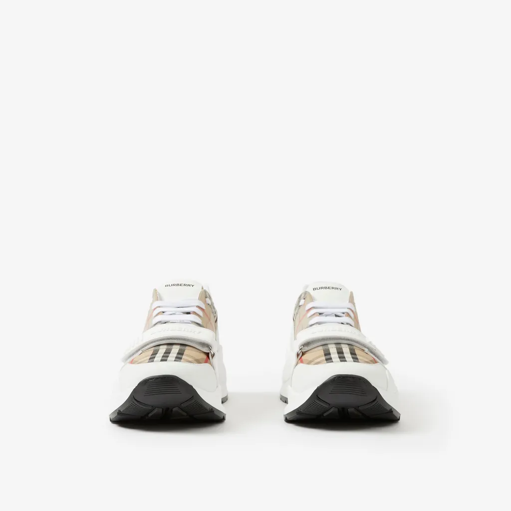 Vintage Check-Pattern Sneakers