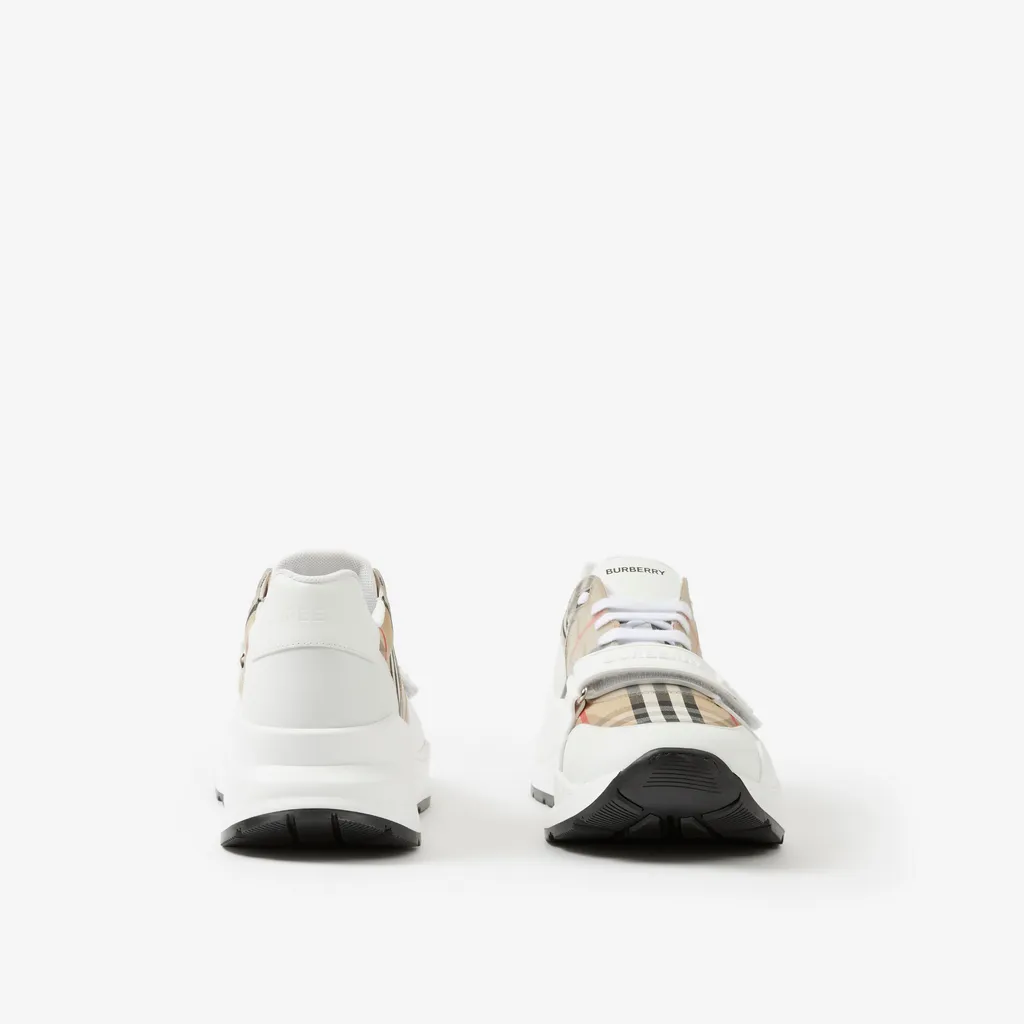 Vintage Check-Pattern Sneakers