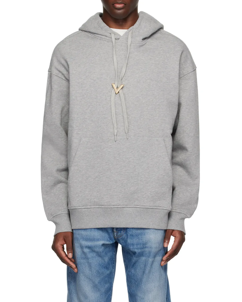 Valentino Logo Plaque Drawstring Hoodie