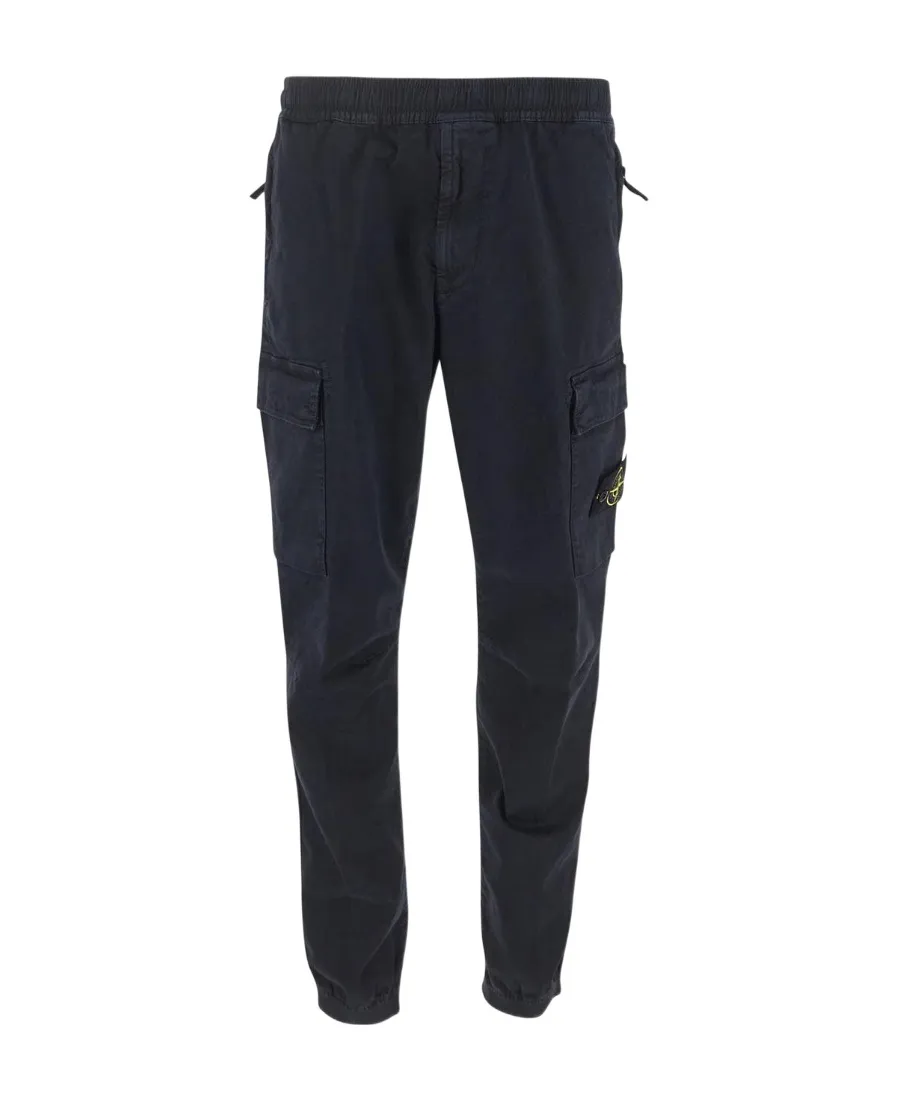 Stone Island Logo Patch Tapered Cargo Trousers