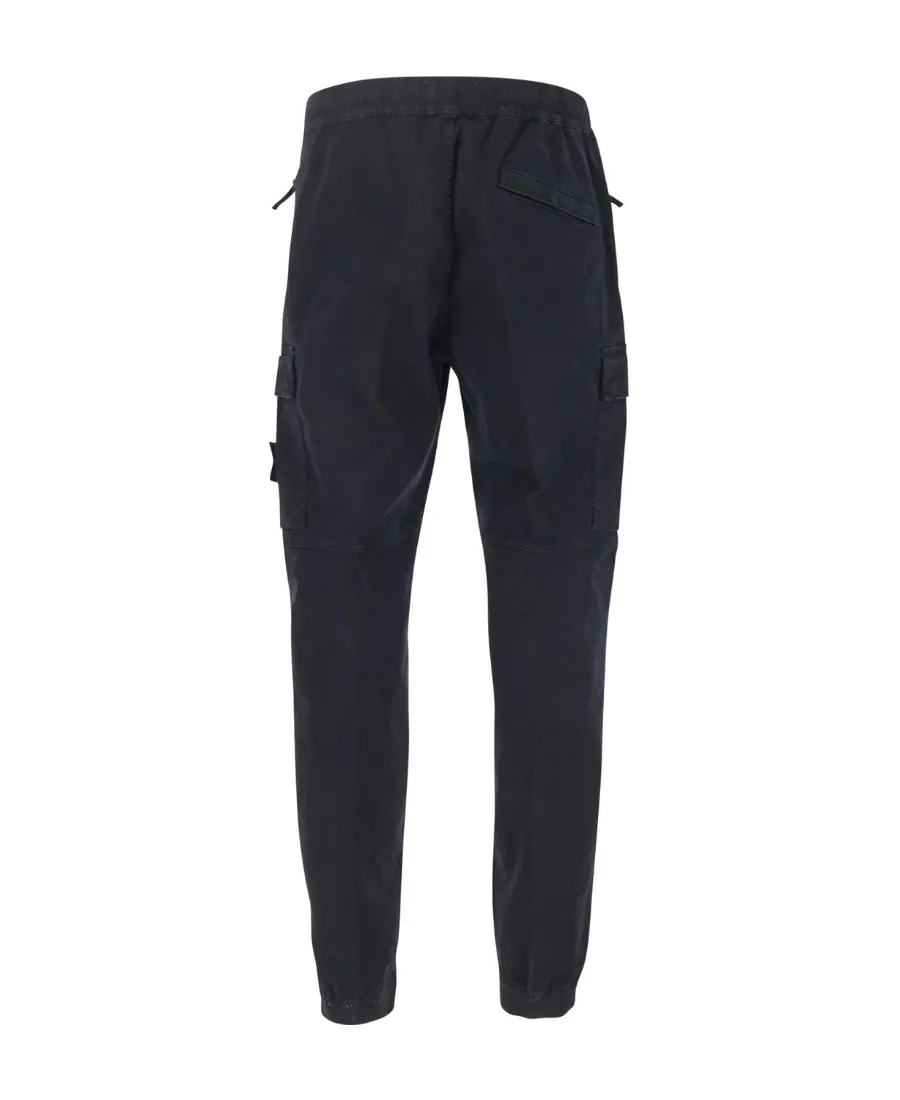 Stone Island Logo Patch Tapered Cargo Trousers