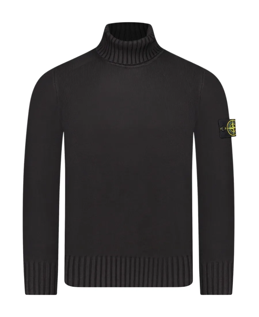 Stone Island Logo Patch Turtleneck Jumper