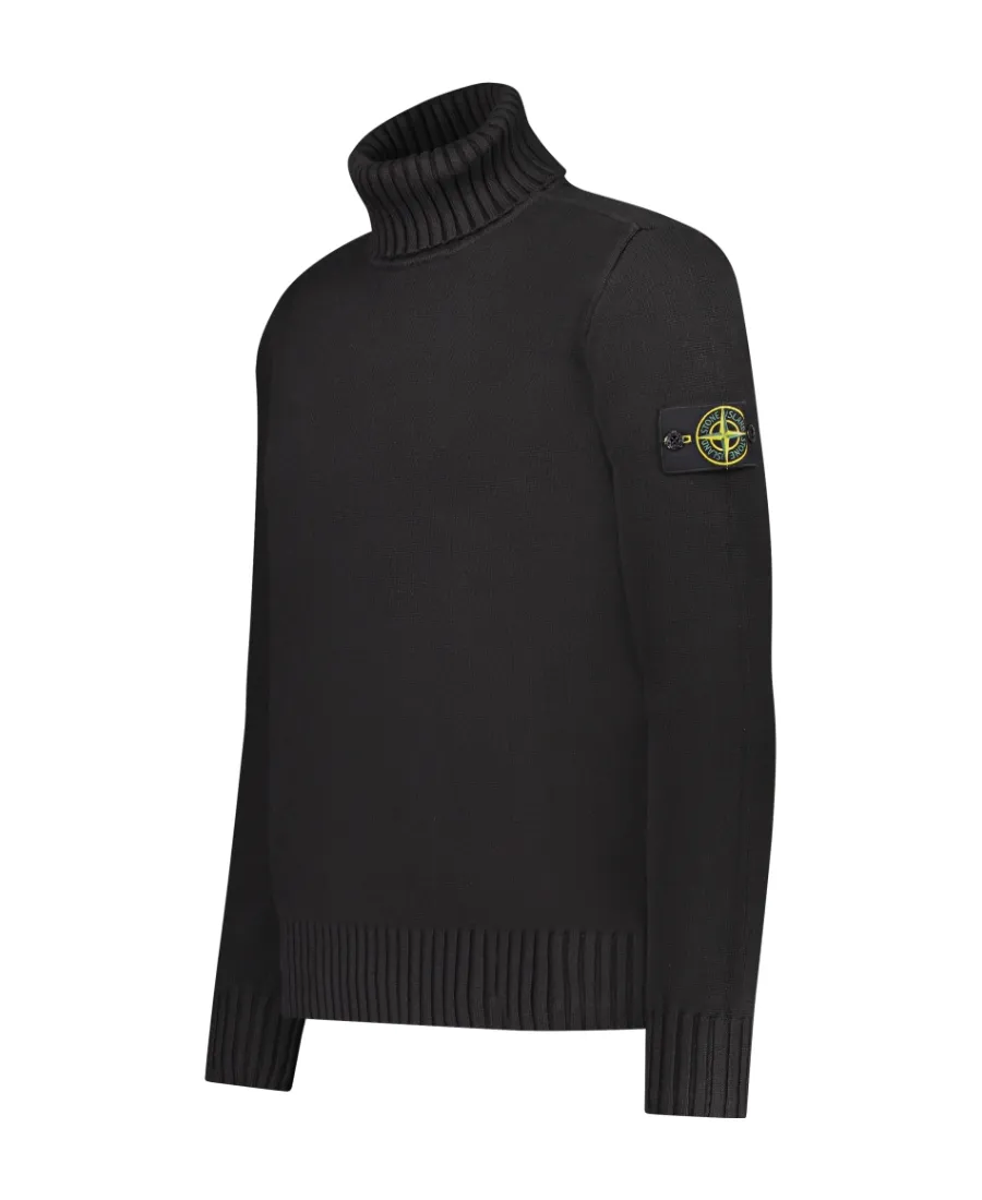 Stone Island Logo Patch Turtleneck Jumper