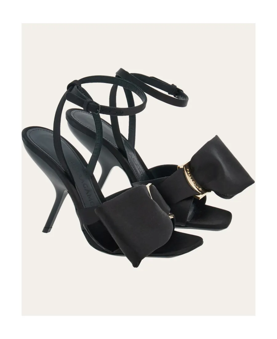Asymmetrical Bow High-Heeled Sandals