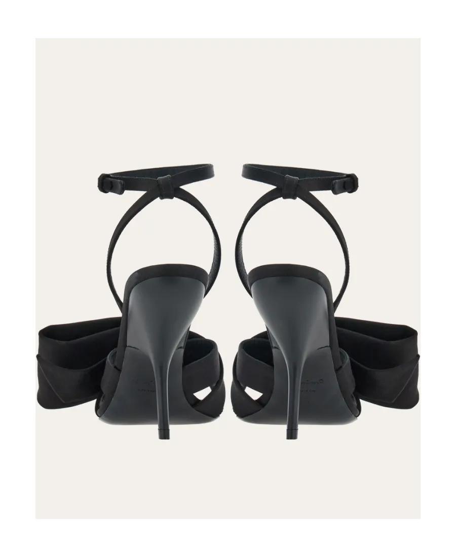 Asymmetrical Bow High-Heeled Sandals
