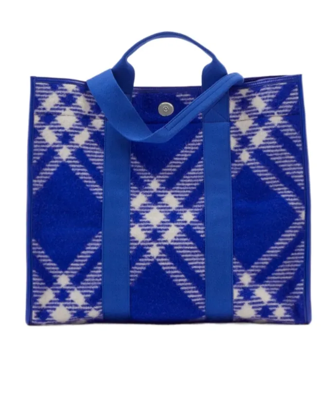 Burberry Check-Pattern Top Handle Bag