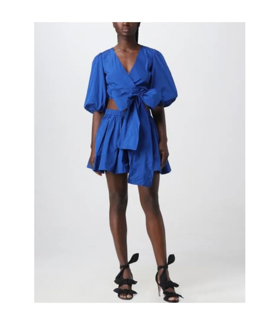 Redvalentino Puff Sleeve Taffeta Top