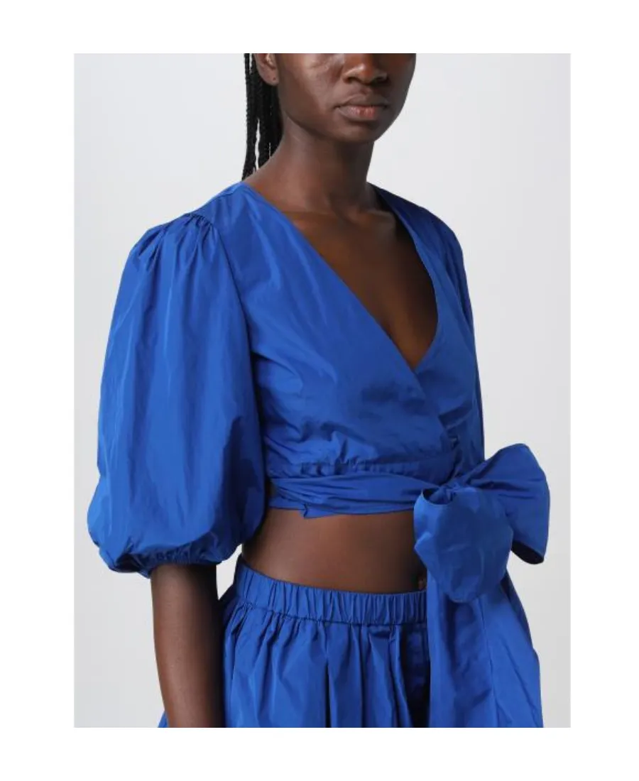 Redvalentino Puff Sleeve Taffeta Top