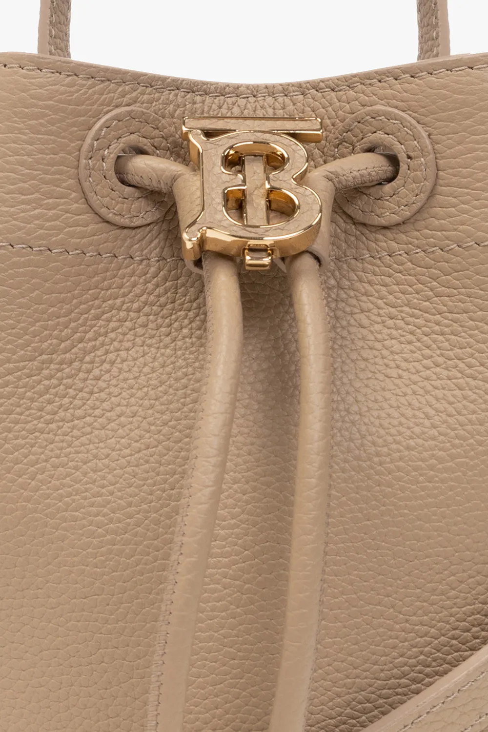 Burberry Logo Plaque Drawstring Bucket Bag