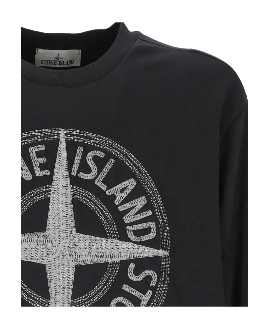 Compass-Motif Long-Sleeved Sweatshirt