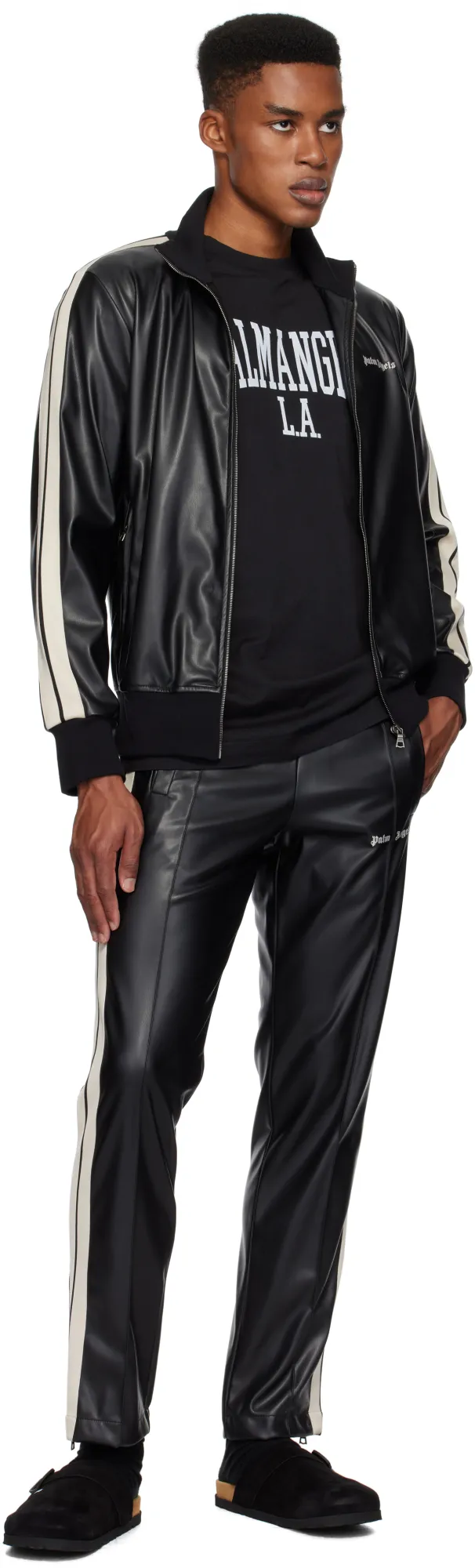 Palm Angels Logo Embroidered High Neck Jacket