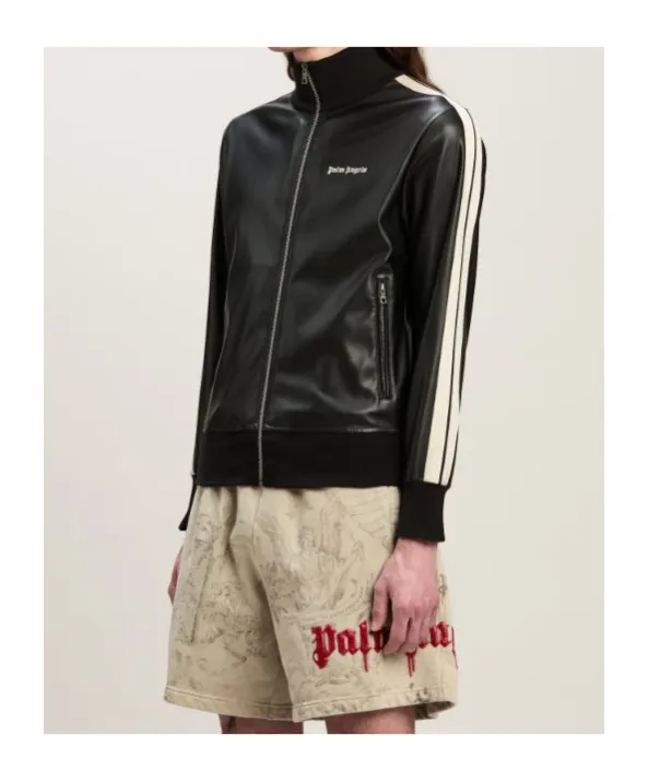 Palm Angels Logo Embroidered High Neck Jacket