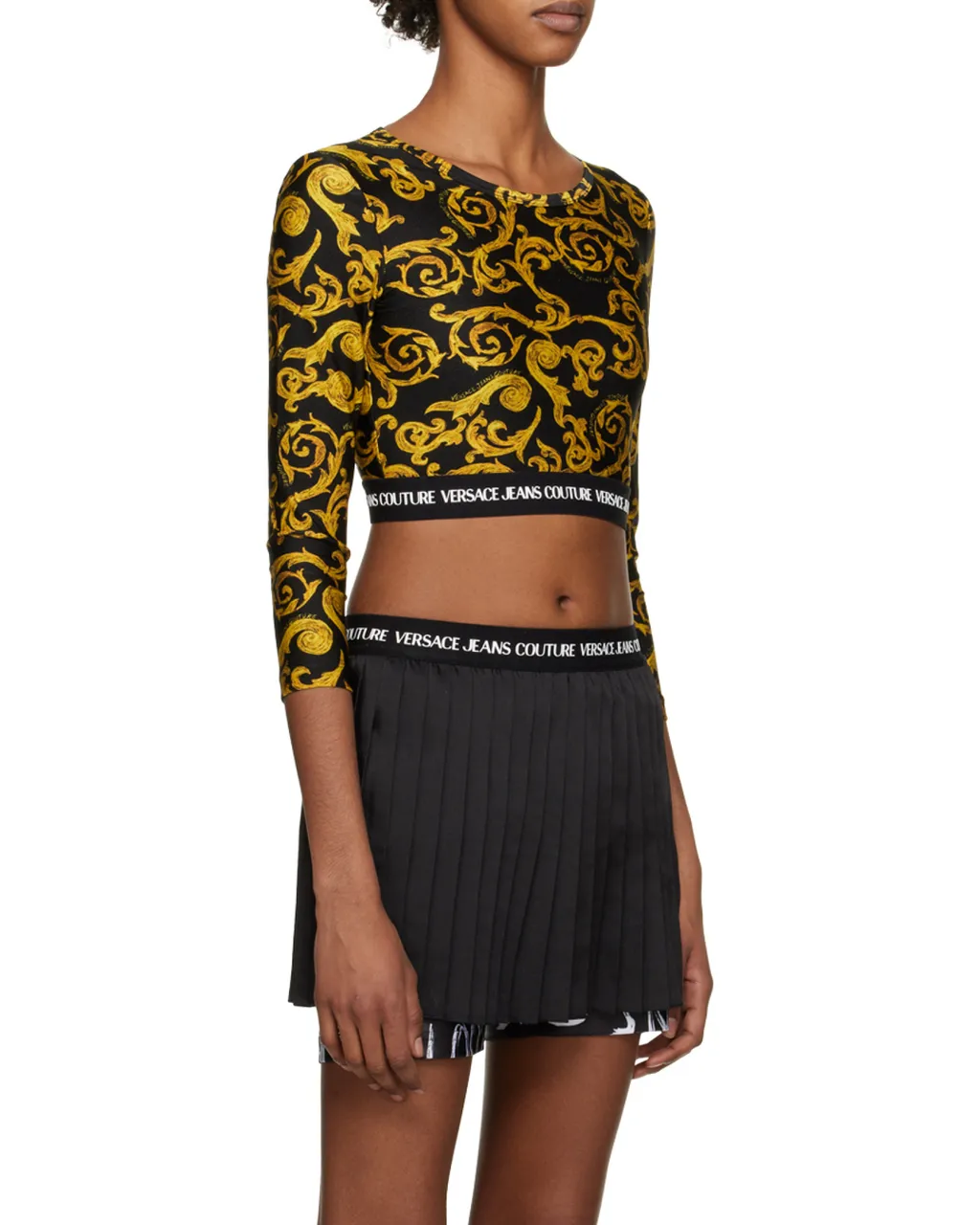 Barocco-Print Crop Top