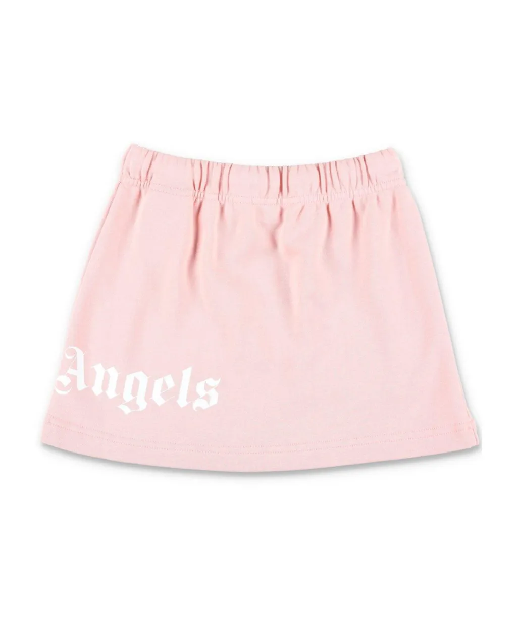 Palm Angels Kids High Waist Drawstring Skirt