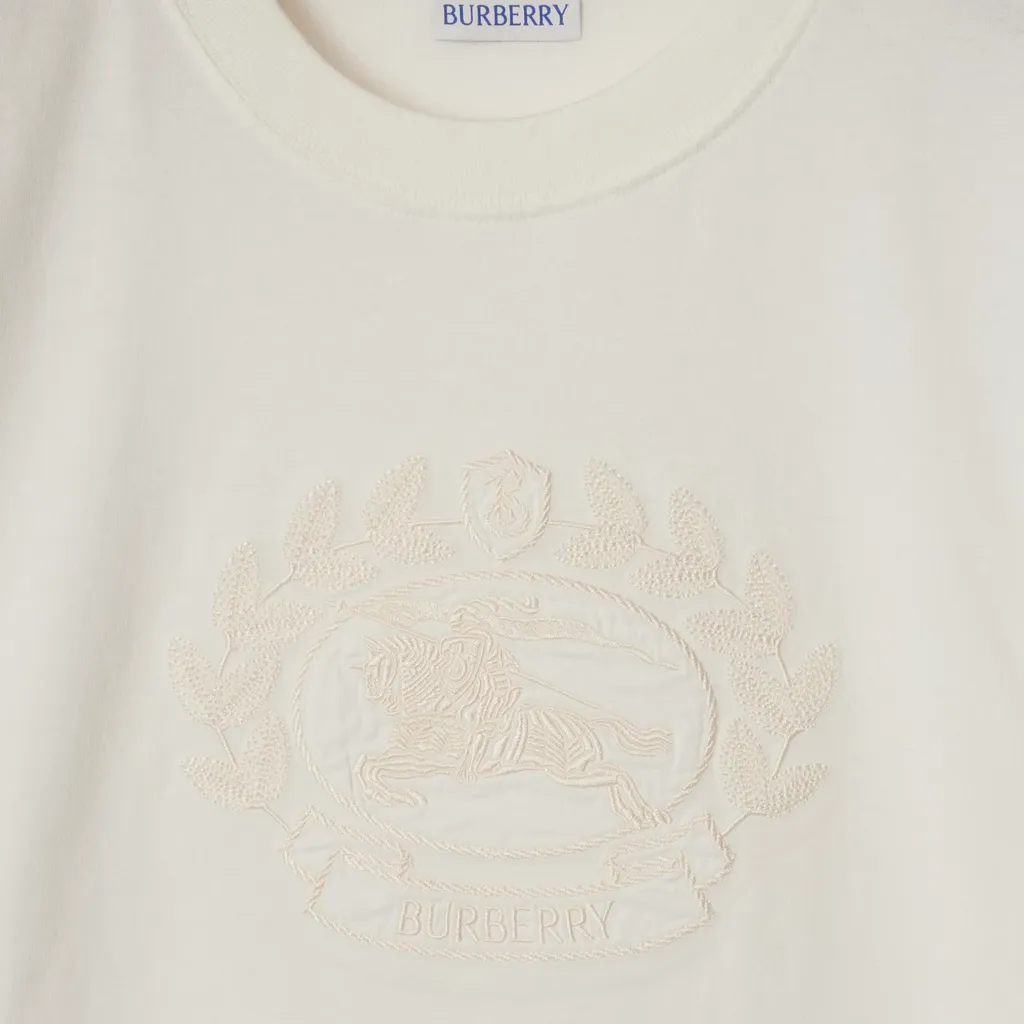 Burberry Logo Embroidered Crrewneck T-Shirt