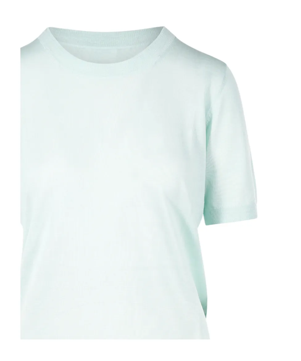 Round-Collar Short-Sleeve Sweater