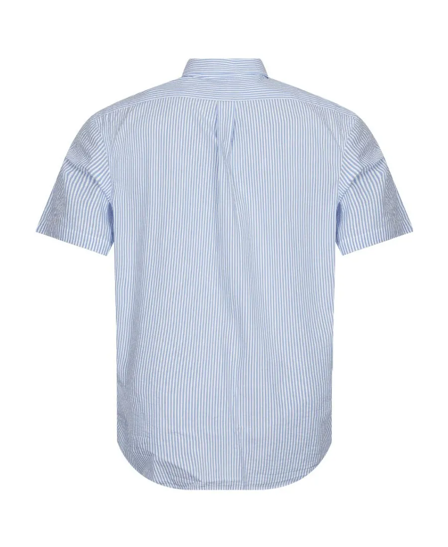 Embroidered-Logo Candy Stripe Shirt