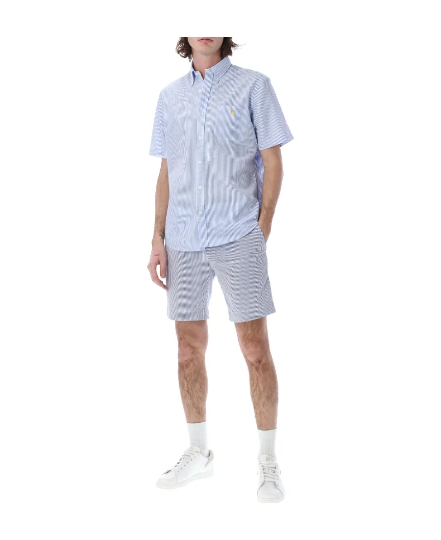Embroidered-Logo Candy Stripe Shirt