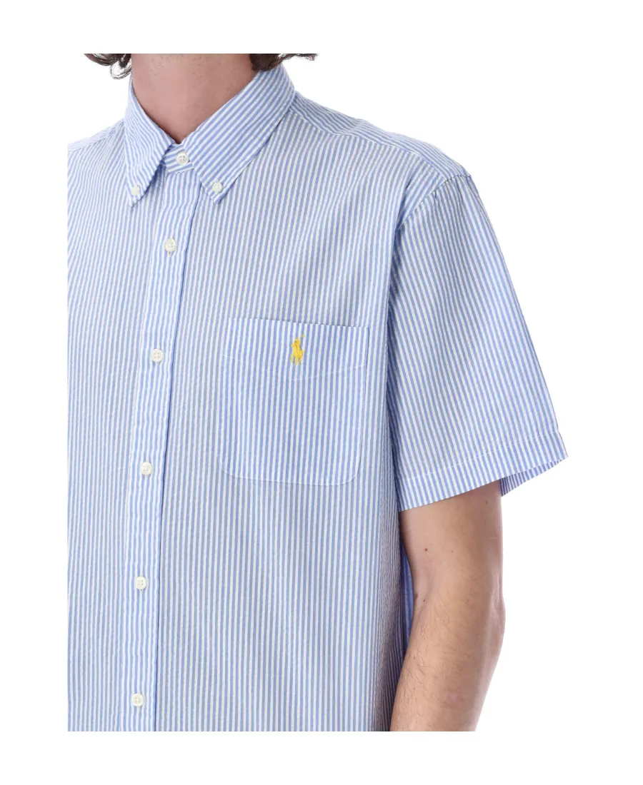 Embroidered-Logo Candy Stripe Shirt